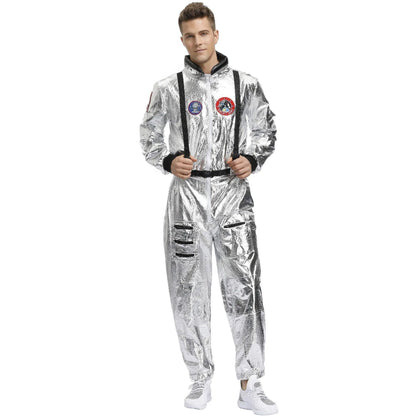 Astronaut Costume Spacesuit Silver Spaceman Men Women Space Suit Halloween Christmas Performance Spacesuit Costume Party Gift