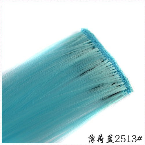 LIHUI Longo Liso Colorido Aplique de Cabelo Extensões de Cabelo com Clipe Mechas Arco-Íris Destaque Cabelo Sintético Rosa em Clipe