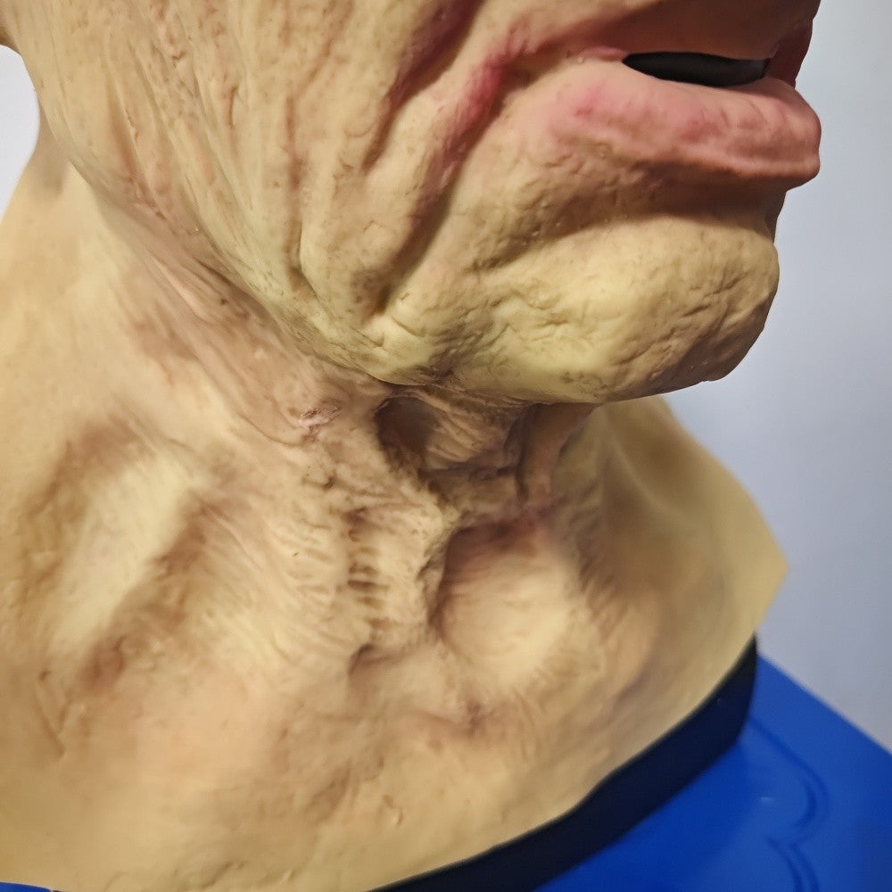 Old Man Latex Mask Bald Man Full Head Mask Halloween Cosplay Party Masquerade Props Realistic Wrinkle Old Man Head Cover