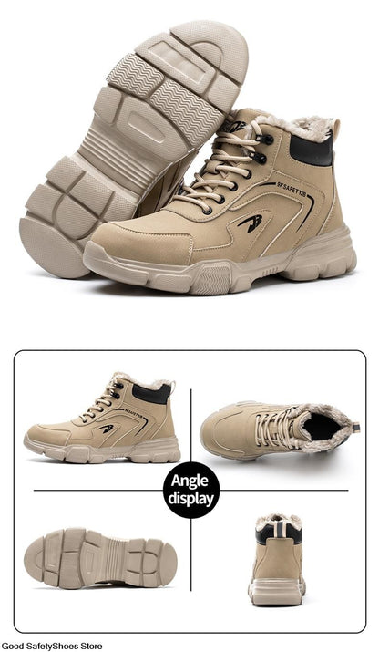 Botas de Segurança Masculinas com Biqueira de Aço Indestrutíveis para Construção Botas de Segurança à Prova de Perfurações Calçados de Trabalho Masculinos Protetores