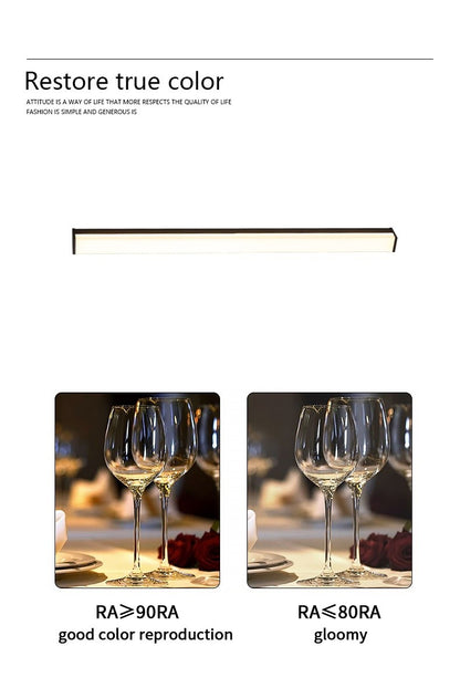 Modern Waterproof Outdoor Long Strip LED Wall Light IP65 Wrought Iron Wall Light Garden Porch Wall Light 110V 220V Lighting