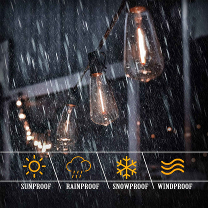 Shatterproof ST38 Plastic Outdoor String Lights Waterproof LED Garden Light Garland Connectable Retro Festoon Decoration Light