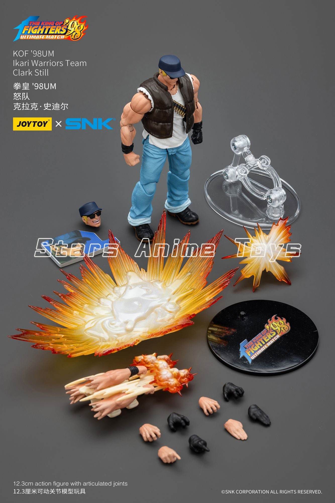 Original JOYTOY 1/18 Action Figure SNK KOF'98UM Ikari Warriors Team Leona Heidern/Ralf Jones/Clark Still Modelo de Brinquedo