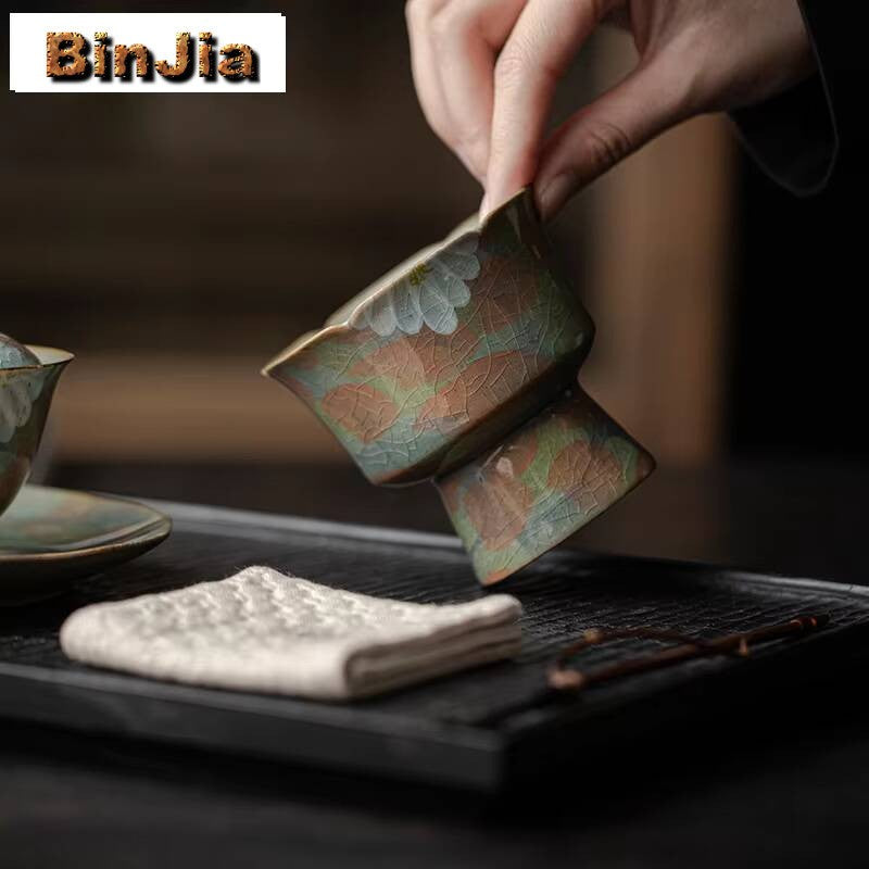 Bandeja de Frutas Crisântemo com Esmalte Craquelado Pintada à Mão Pratos Tigela Alta Chinesa Pratos Boutique para Servir Alimentos Ornamentos 120ml