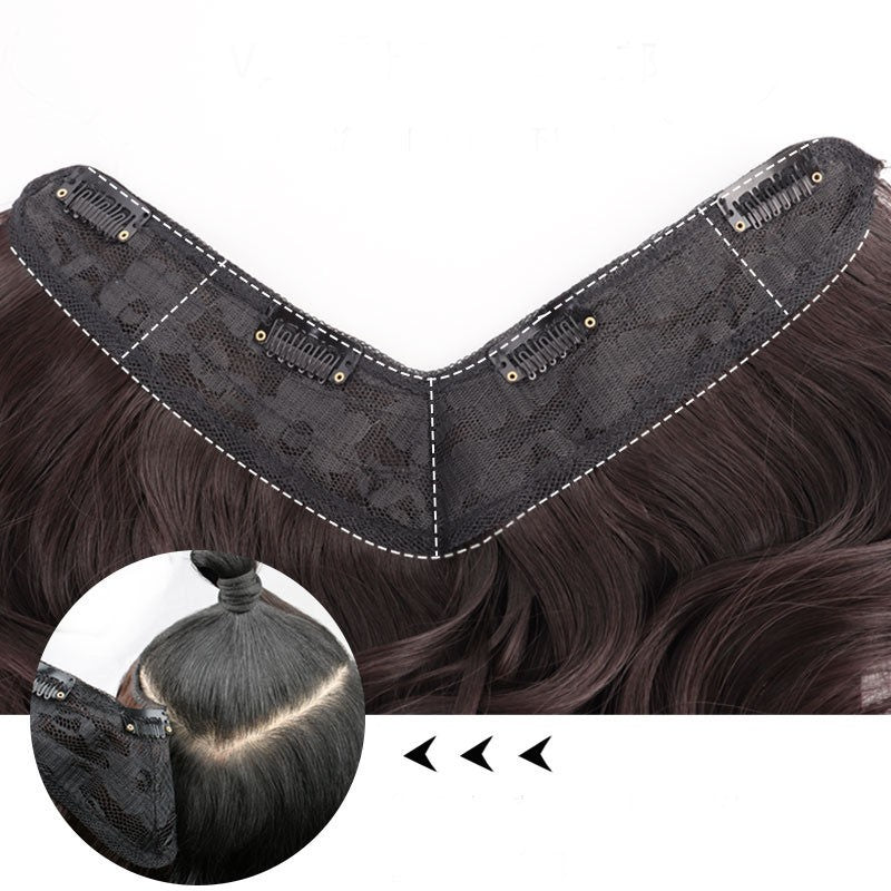 Apliques De Cabelo Sintético Em Formato V, 22 Polegadas, Com 4 Clipes, Uma Peça, Cachos Longos, Ondas, Para Mulheres