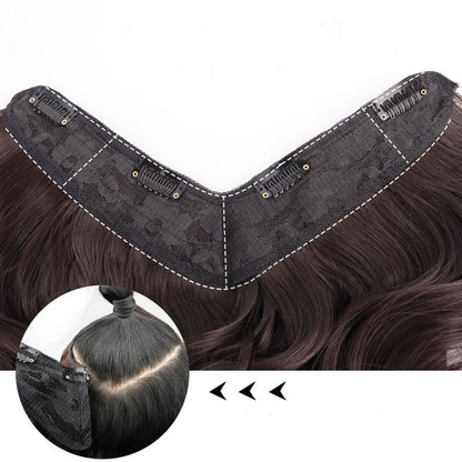 Apliques De Cabelo Sintético Em Formato V, 22 Polegadas, Com 4 Clipes, Uma Peça, Cachos Longos, Ondas, Para Mulheres