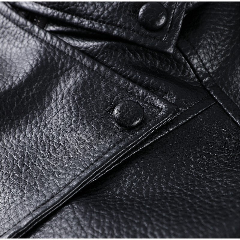 Street Stand Collar Women's Leather Jacket Loose Long Sleeve Zipper Pockets Chic Female Coats 2025 Autumn Winter Lady Outerwear