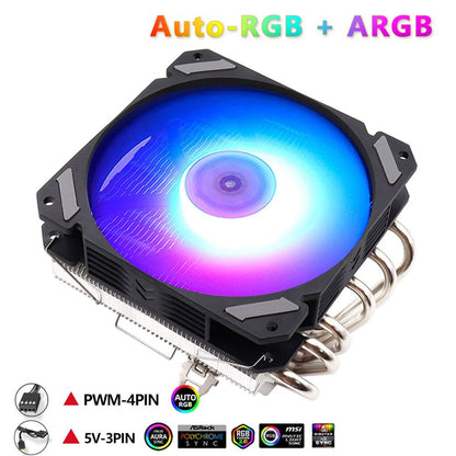 CPU Radiator Fan Low Profile Cooler Pwm 4pin 120mm LGA 1150 1151 1155 1156 1200 1700 2011 V3 X79 X99 AM3 AM4 Ultra Slim RGB ARGB