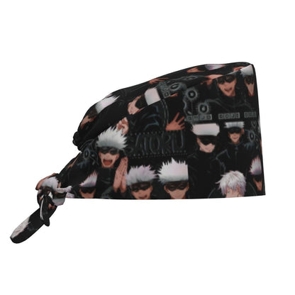 Custom S-Satorues G-Gojoes Cartoon Scrubs Cap Surgical Hats Women Men Skilled Operating Room Cap Operator Hats Lab Works Hat