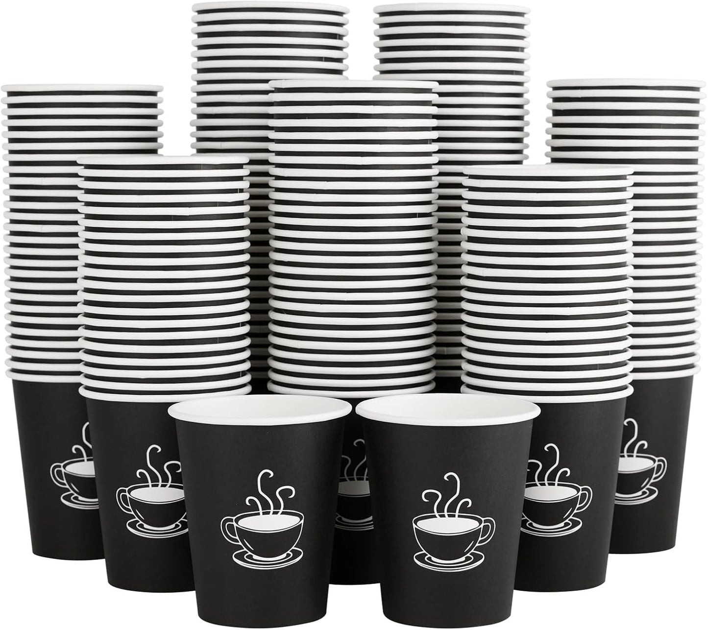360 Pack 8 oz Paper Coffee Cups, Disposable Black Paper Cups for Hot Beverage, Drinking Water, Used for Cafes, Offices a