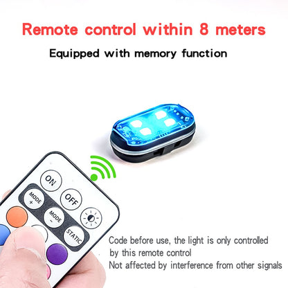Wireless LED Strobe Light with Remote Control, USB Rechargeable Anti-collision Warning Light, High Brightness Wireless Aircraft