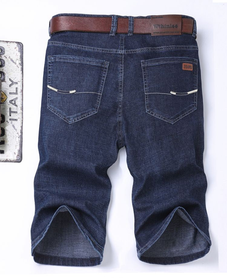 New high-end denim shorts for men in spring and summer of 2025, loose and versatile, trendy brand business casual denim shorts