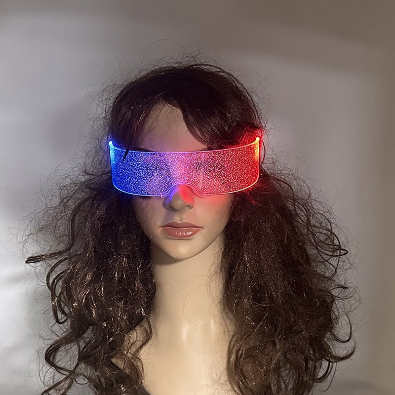 Led Luminous Glasses Bar Masquerade Concert Rave Goggles Rainbow Space Robot Futuristic Led DJ LIGHT Glasses Star Y2k Glasses