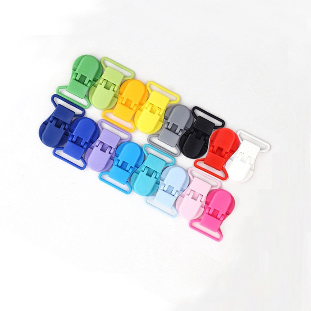 30/50/100pcs 1" 25mm Hot D Shape Plastic Baby Pacifier Clips Dummy Chain Holder Suspender Clips Clamp With Gripping Teeth