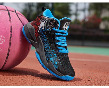 Children‘s Basketball Shoes Non-slip Breathable Basketball Training Sneakers Lace-up Boys Girls Basketball Boots Athletic Shoes