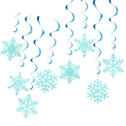 Set of 8 Christmas Swirls Snowflake Ornament Christmas Snowflake Swirls Decorations Beautiful Spirals Hanging Accent