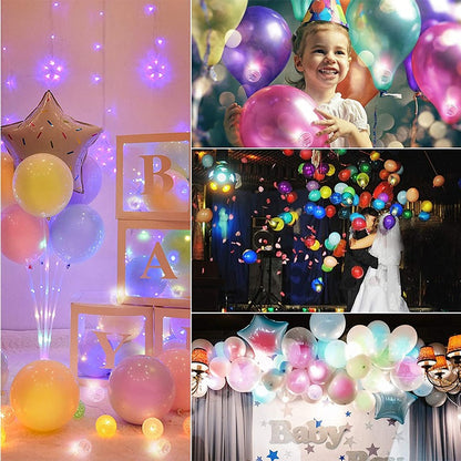 50/100/150/200/300pcs Tumbler Round Ball Light Balloon LED Flash Luminous Lamps Lantern Light for Wedding Party Birthday Decor