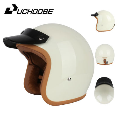 DOT Open Face Casco Moto for Motorcycle Accessories Men Moto Helmets Certificated Retro Motorcycle Helmet Cafe Racer