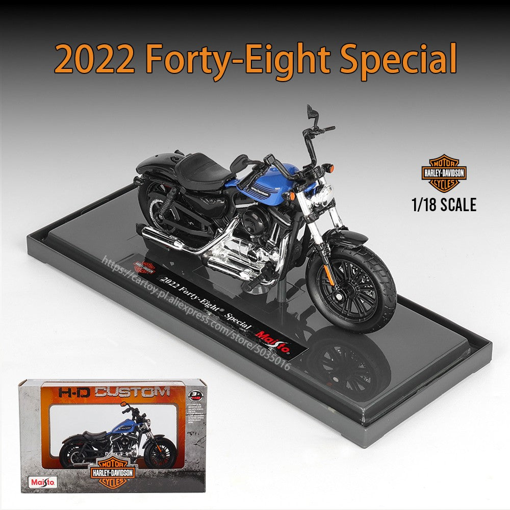 Maisto 1:18 Harley-Davidson Motorcycle 2022 Road King Fat Bob 114 Pan America 1250 Alloy Motorcycle Model Toy Car Collection