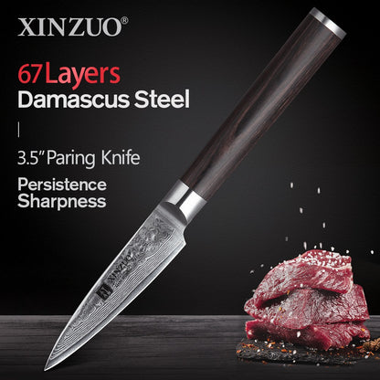 XINZUO 1-5 PCS Kitchen Knives Set VG10 Damascus Stainless Steel Sharp Chef Santoku Nakiri Slicing Paring Knife Pakkawood Handle