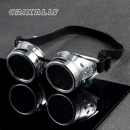 CRIXALIS Cyber Goggles Steampunk Glasses Vintage Retro Welding Punk Gothic Sunglasses For Men For Halloween Glasses Shade UV400