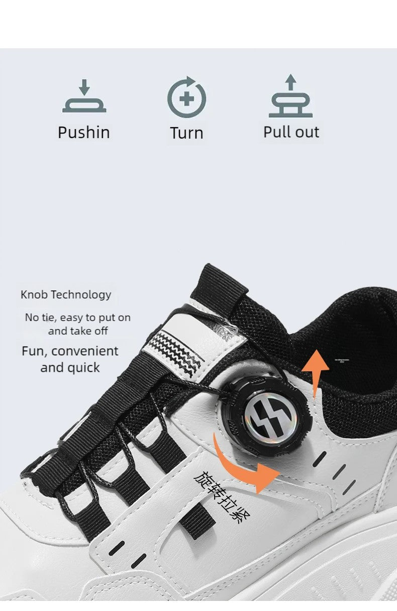 Men's boots autumn and winter new rotating shoelaces fashion casual boots youth outdoor boots anti slip soft sole workwear boots