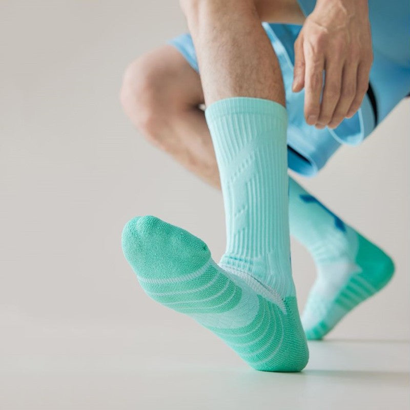 1/3 pairs professional men's basketball socks with thick towel bottom breathable sports socks men's long badminton socks