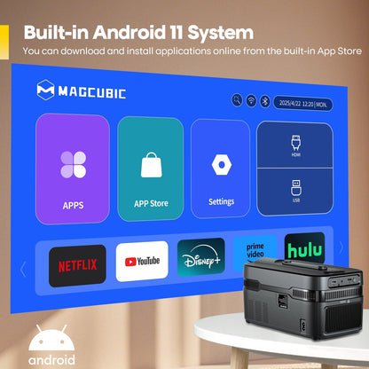 Magcubic Auto Focus HY450C Ultra Short Throw Projector With Auto Offset 1080P 8K HD 900 ANSI WiFi6 BT5.4 Allwinner H716 Voice