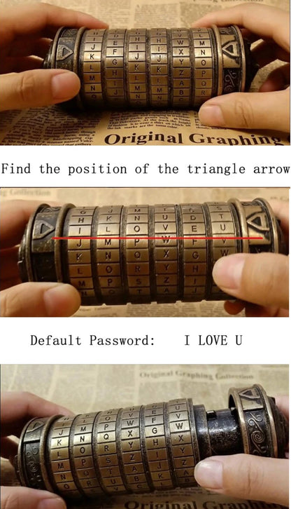 BRONZE Leonardo Da Vinci Code Toys Metal Cryptex Locks for Wedding Gifts Valentine's Day Gifts
