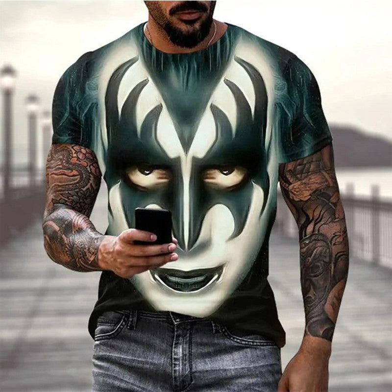 New Kiss Rock Band 3D Print T-Shirts Men Women Fashion Hip Hop Streetwear Oversized Short Sleeve T Shirt Kids Tees Tops Clothing