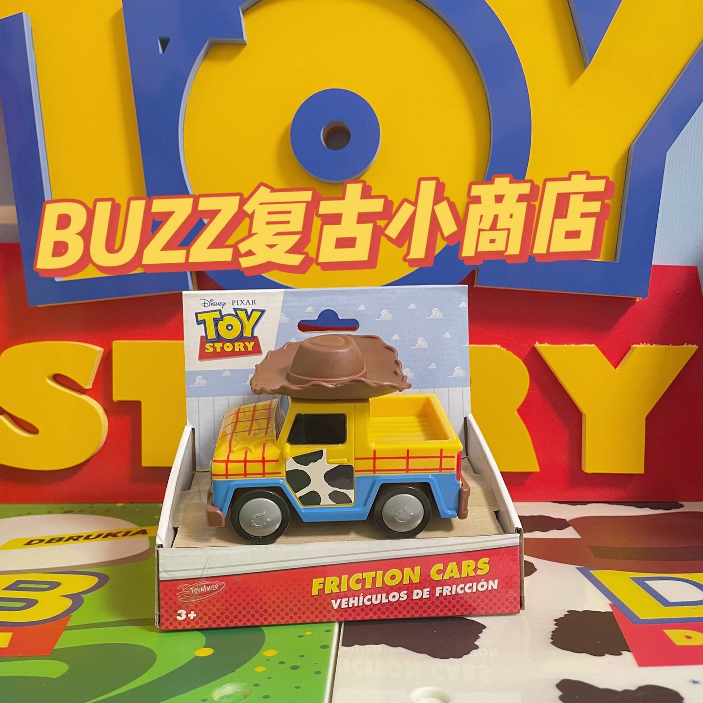 13cm Disney Pixar Toy Story Inercial Woody Buzz Carro de Fricção Boneco de Simulação Brinquedos para Desenvolvimento do Interesse Infantil