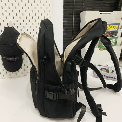 Mochila Escolar Unissex Nova Japonesa Simples de Estudante do Ensino Médio e Fundamental Mochila de Grande Capacidade