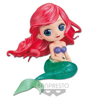 Bandai Disney A Pequena Sereia Anime Qposket Personagens Ariel Linha Glitter Boneco de Ação Modelo Colecionável Brinquedos Presente de Aniversário