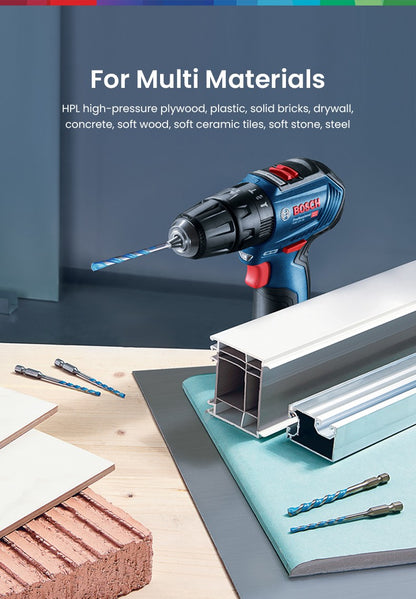 Brocas Bosch Série Expert HEX-9 Hard Ceramic e Multi Construction para Paredes de Tijolo Betão Metal Madeira 5 Peças