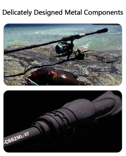 PURELURE SHARPEN Travel Soft Lure Long Spinning and Casting XF/MF Action Rods FUJI Components Bass Pike Rod Fishing Rod Reel