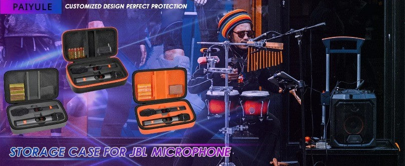 Estojo para Microfone Sem Fio para Sistema de Microfone Sem Fio Duplo JBL Universal Microfone de Mão Duplo Bolsa de Viagem para Canto Karaokê