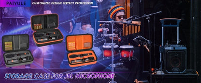 Estojo para Microfone Sem Fio para Sistema de Microfone Sem Fio Duplo JBL Universal Microfone de Mão Duplo Bolsa de Viagem para Canto Karaokê