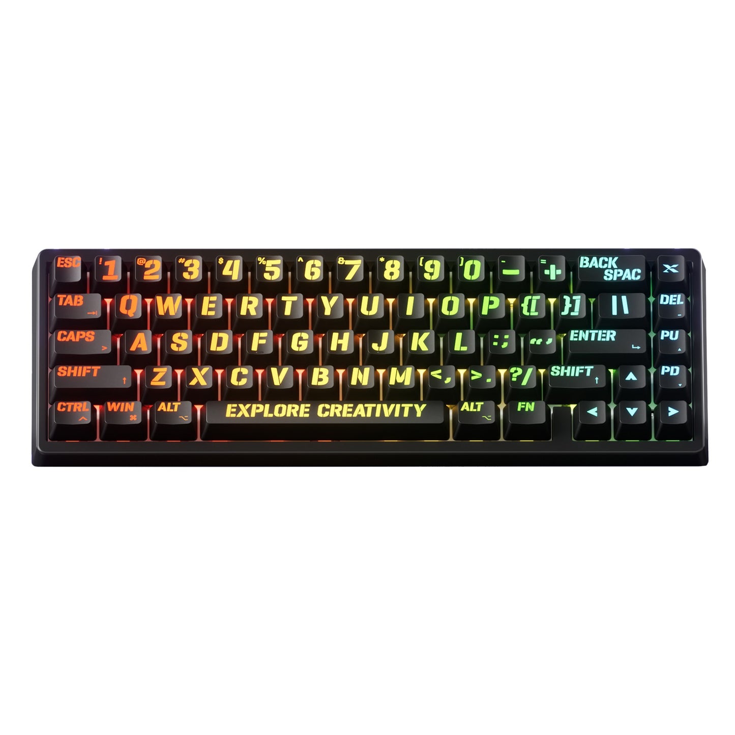 Teclado Mecânico XVX M67 JadeStone com Teclas IMD-Tech Hot Swappable Design Gasket Teclado com Retroiluminação RGB Personalizada Tri-Modo