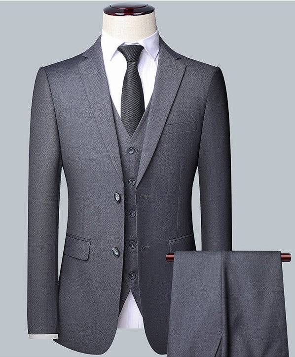 Men's Solid Color Business Suit 2025 High Quality Fashion Banquet Wedding Trend Groom Best Man Single 3/2/1