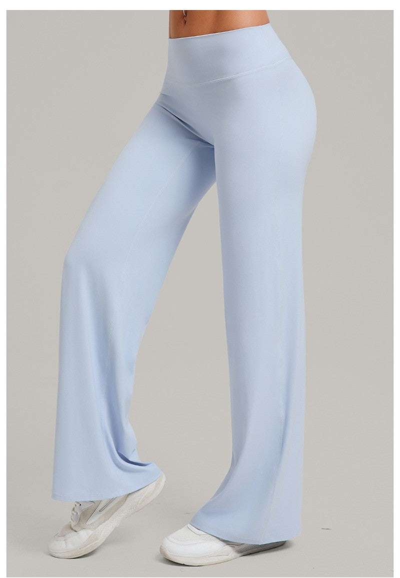 Women's New Pilates Straight Leg Yoga Pants Hip Lifting Tight Fitting Wide Leg Pants Outdoor Sports Running Casual Fitness Pants