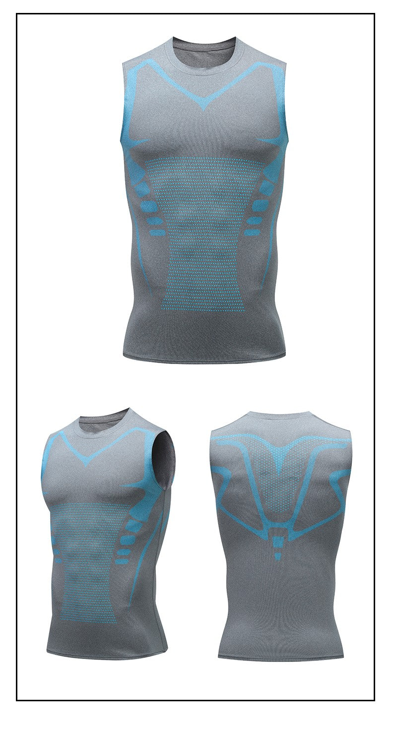 Compression Tank Top Men Gym Shirt Sleeveless Quick Dry Printing Sportswear Male Fitness Bodybuilding Vest Workout Muscle Top