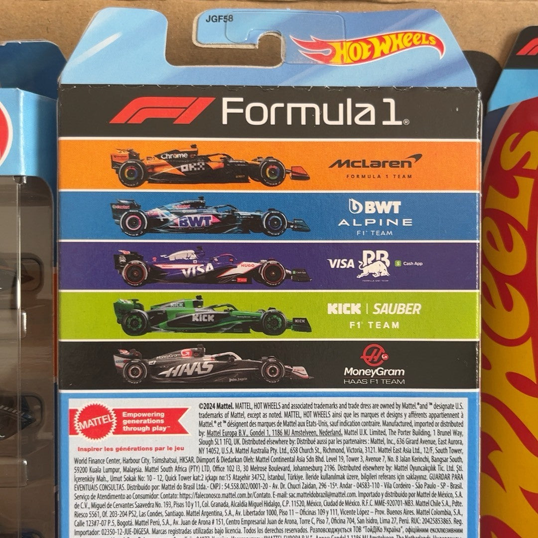 Hot Wheels X Formula 1 1/64 Collectible Car Toys 5 Packs Haas F1 Team Kick Sauber F1 Team Moneygram Theme Vehicle Gifts For Fans