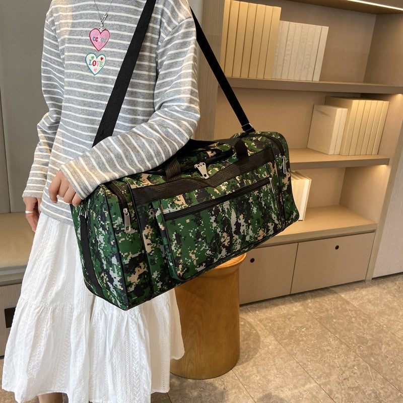 Large Capacity Camouflage Duffle Bag Travel Clothes Storage Bags Zipper Oxford Weekend Bag Thin Portable Moving Luggage Hand Bag