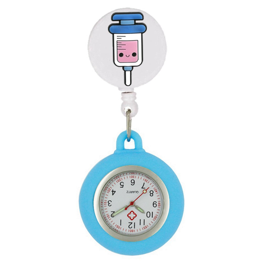 Lovely Hospital Medical Nurse Doctor Icons Cartoon FOB Pocket Watches Fashion Accessories Unisex Women Mens Clip Hang Clock Gift