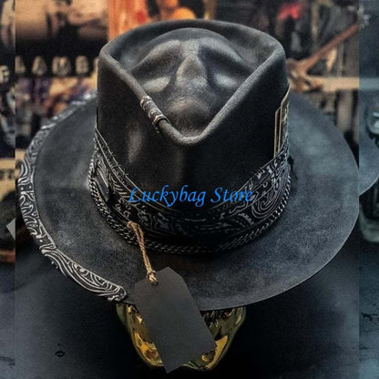 X7XE Halloween Gift Cowboy Hat Perfect Present for Halloween Lovers Skull-themed
