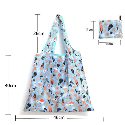 Grocery Tote Bags Leopard Floral Printed Large Capacity Folding Bag for Shopping Environment Grocery Storage Bag Recycle Use