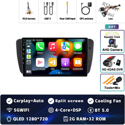 Android 15 For SEAT Ibiza 6J IV 4 2008 - 2015 2K QLED Stereo Car Radio Multimedia Video Player GPS AI Voice CarPlay Head Unit
