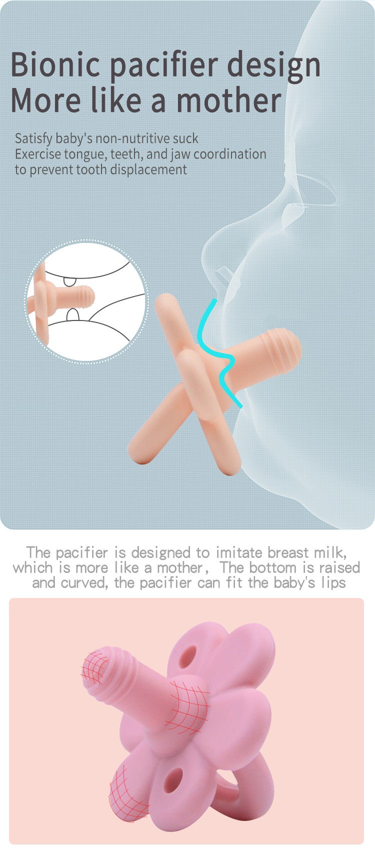TYRY.HU Baby Newborn Soft Food Silicone Nipple Infant Safe Circle Type Nipples Toddler Pacifier Kids Teether Toy For Boy Girls
