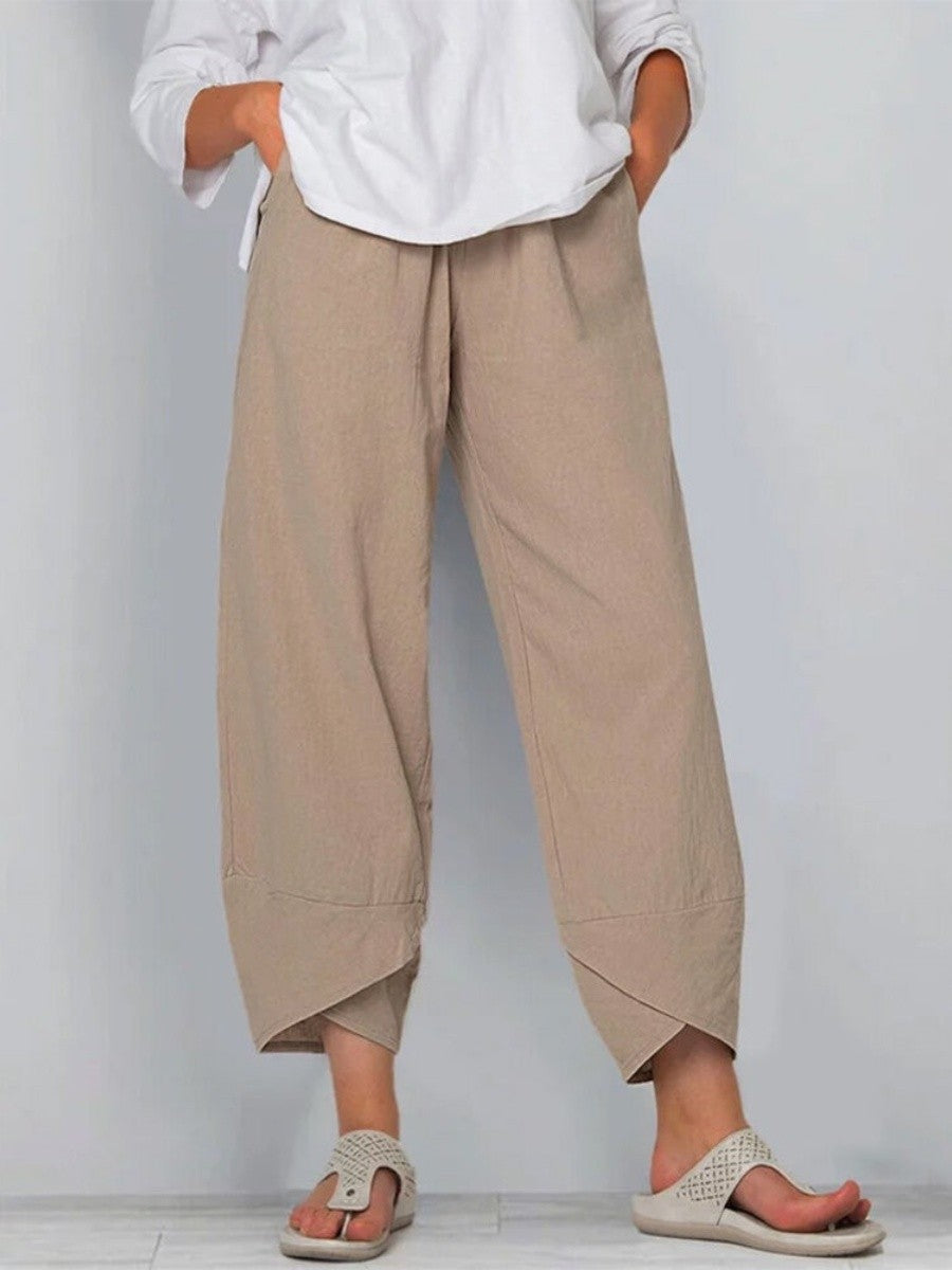 plus Size S5XL Casual Trousers Loose Fit Harlan Pants Women's Comfortable Loose Pants l Waist Nine Points Pants