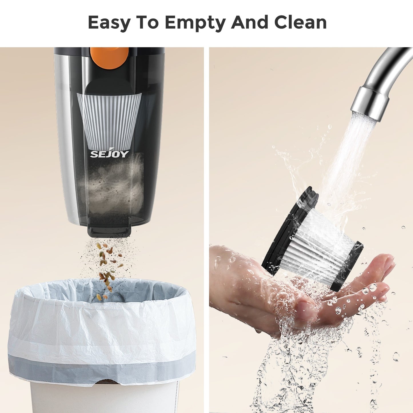 Sejoy 110/220v Corded Vacuum Cleaners 15Kpa Powerful Suction 600W Motor Stick Handheld Vacuum Cleaner for Home Pet Hair Carpet